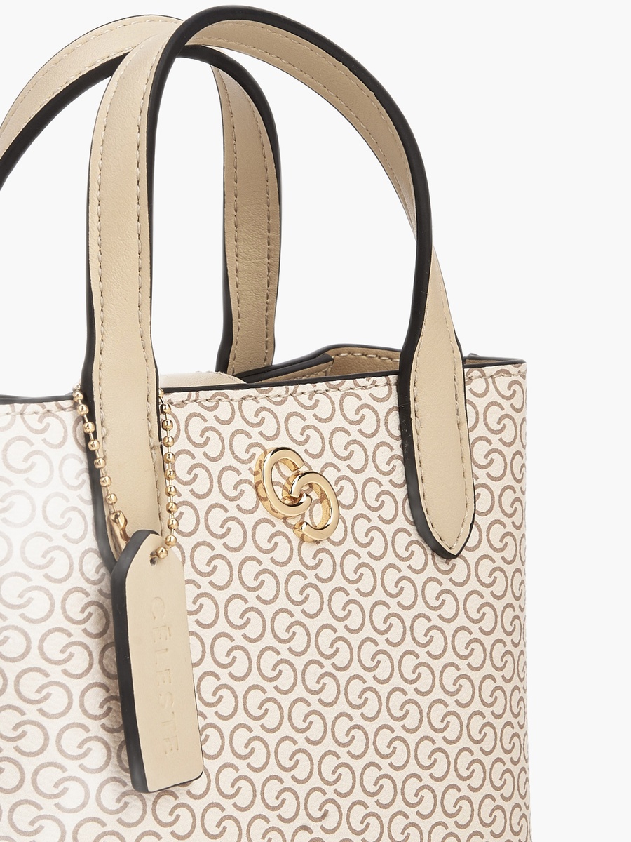Monogram Print Tote Bag with Double Handle