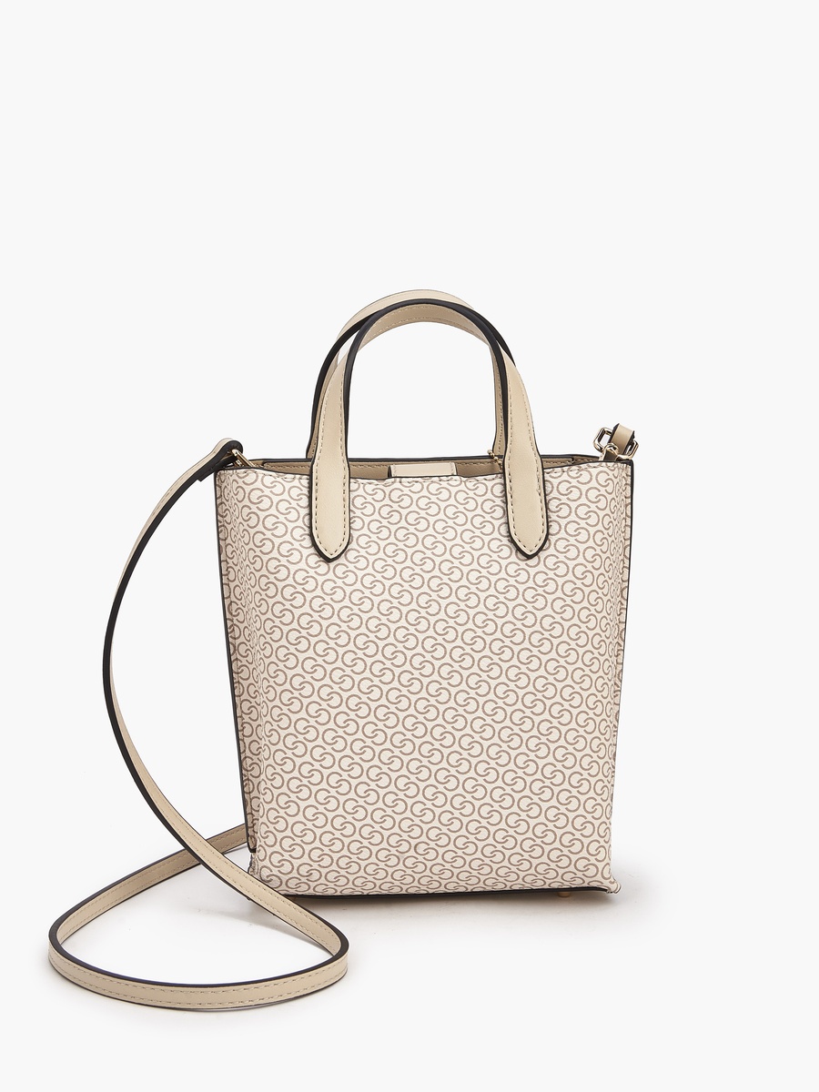 Monogram Print Tote Bag with Double Handle