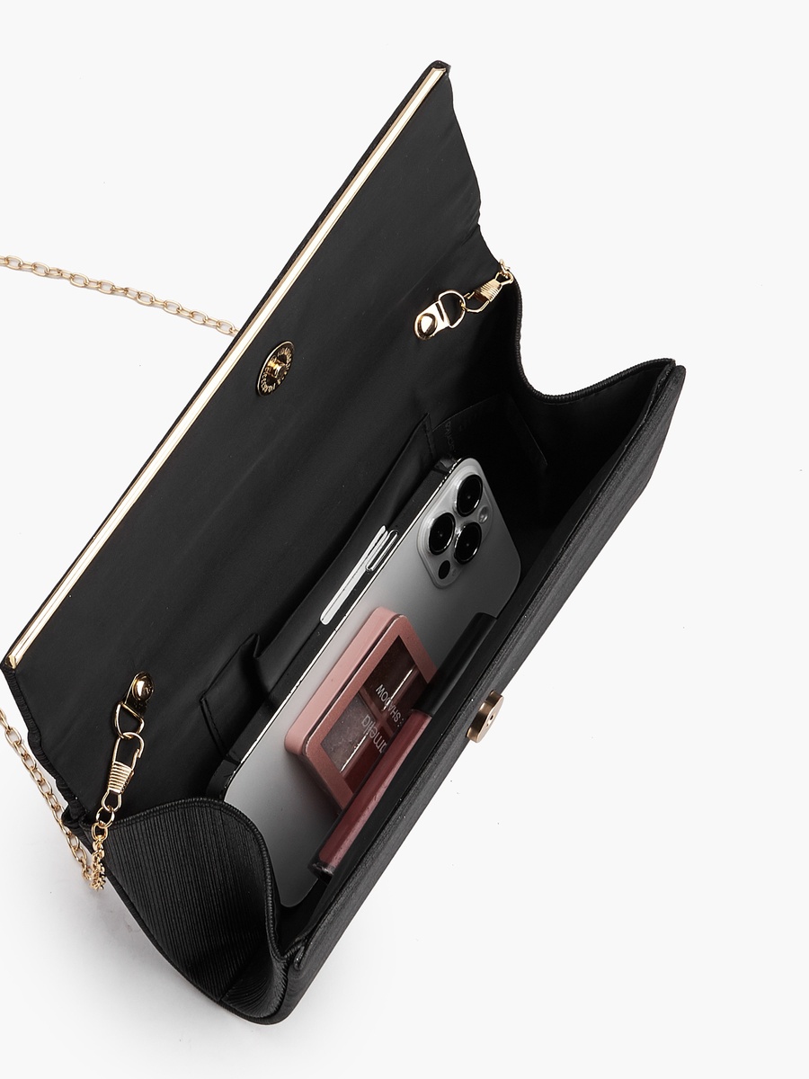 Textured Clutch with Adjustable Strap