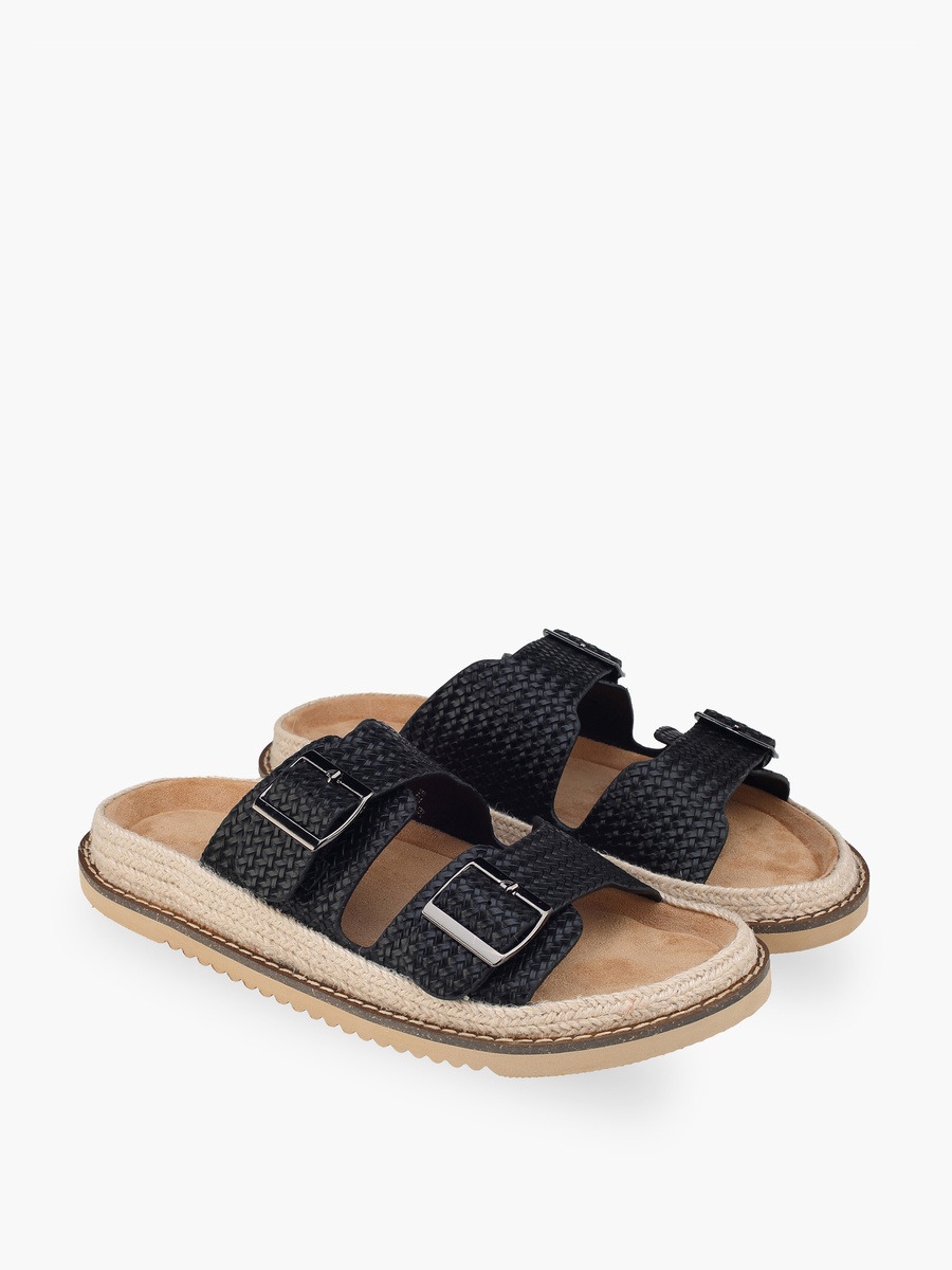 Women Buckle Detail Espadrille Sandals