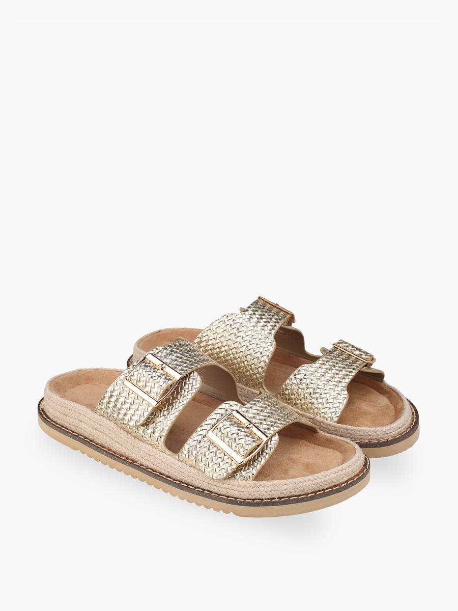 Women Buckle Detail Espadrille Sandals