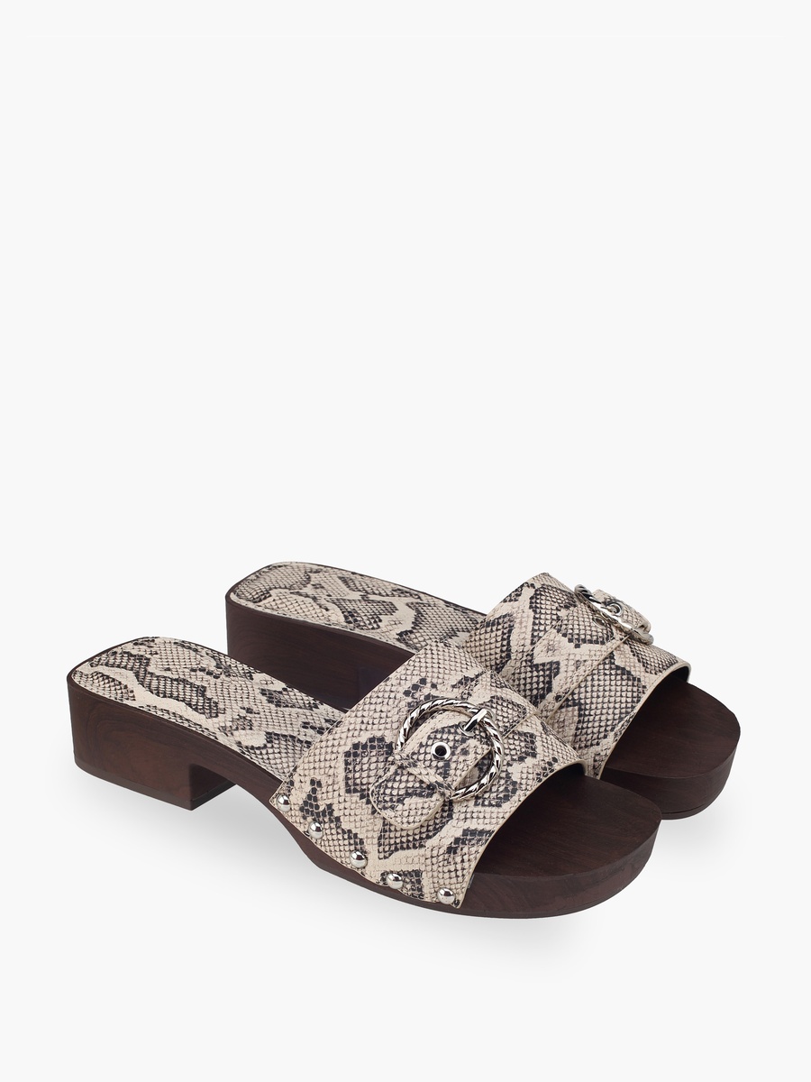 Women Buckle Accent Block Heel Sandals