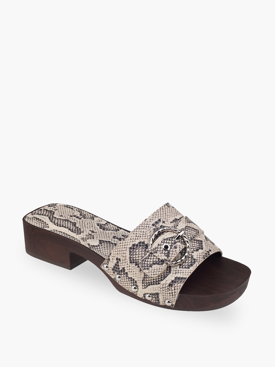 Women Buckle Accent Block Heel Sandals