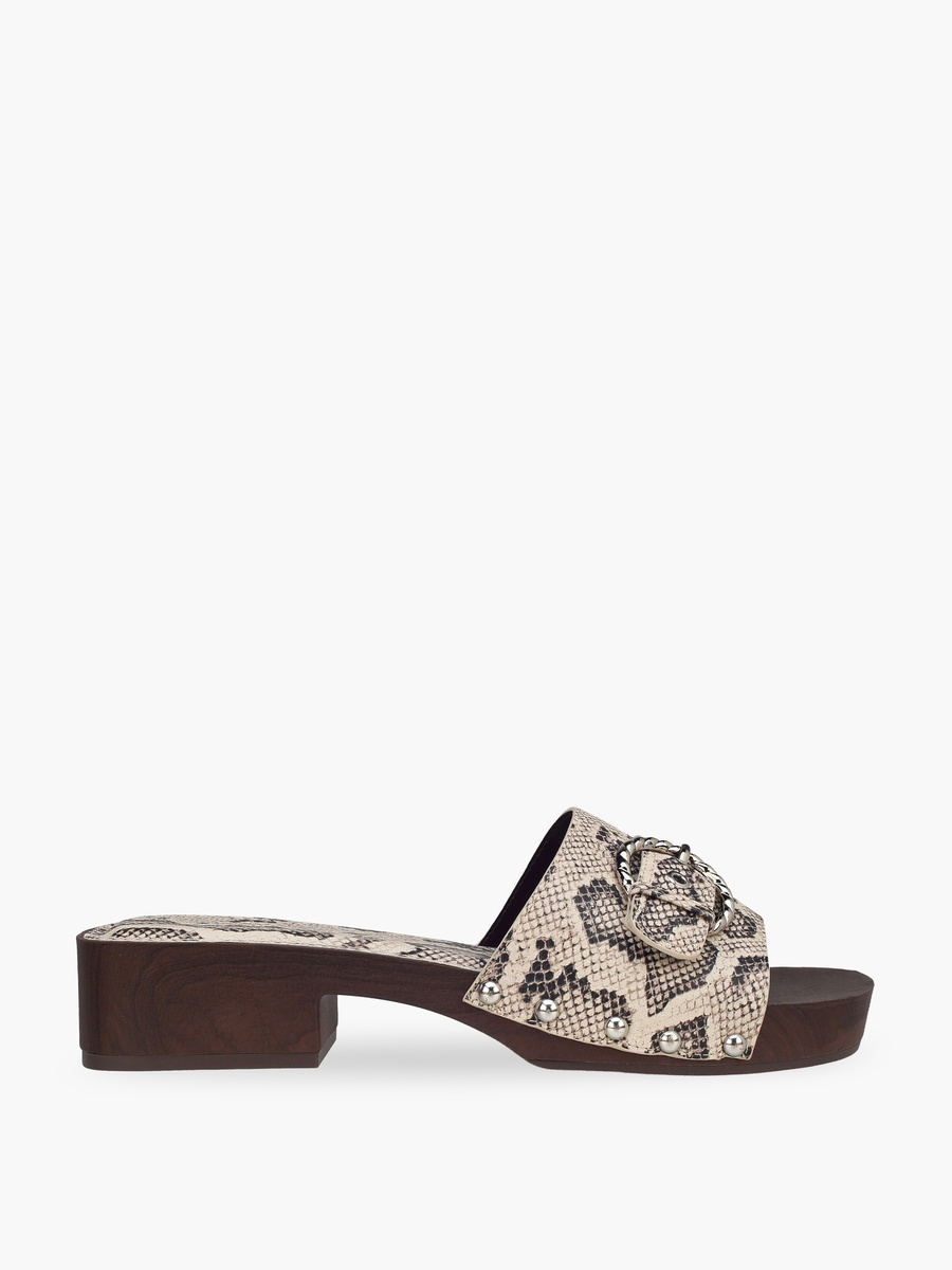 Women Buckle Accent Block Heel Sandals