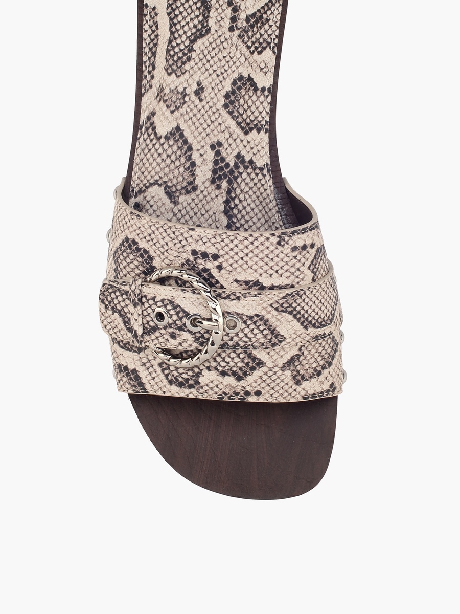 Women Buckle Accent Block Heel Sandals