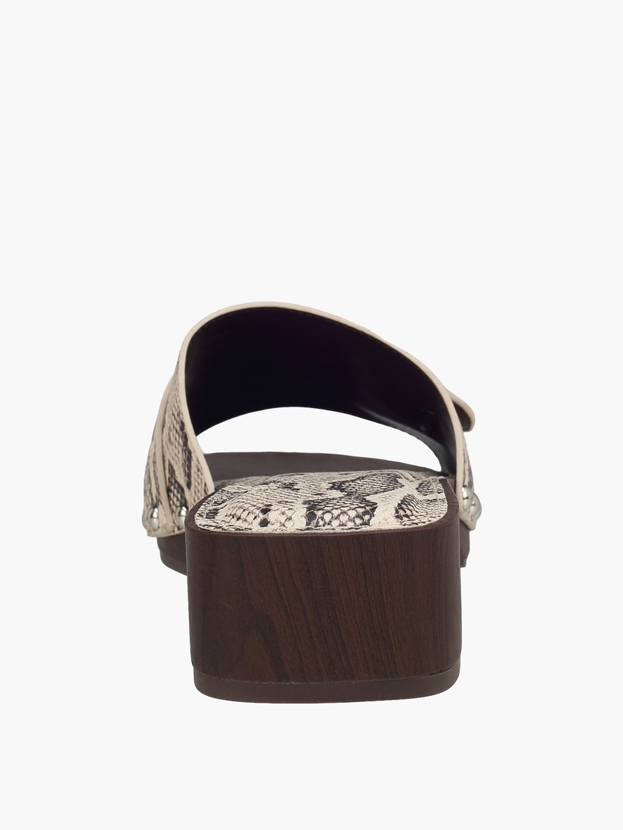 Women Buckle Accent Block Heel Sandals