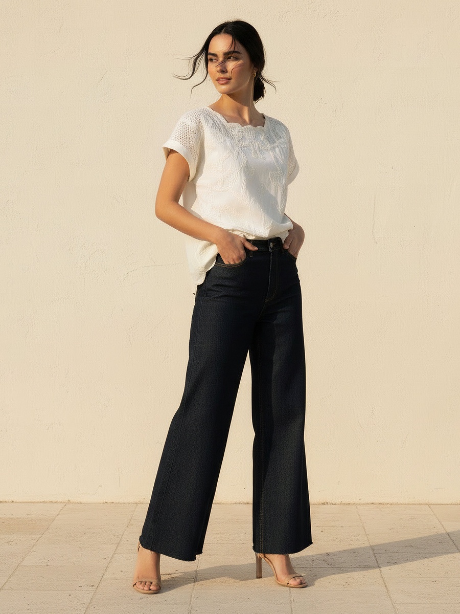 Top with Floral Embroidery