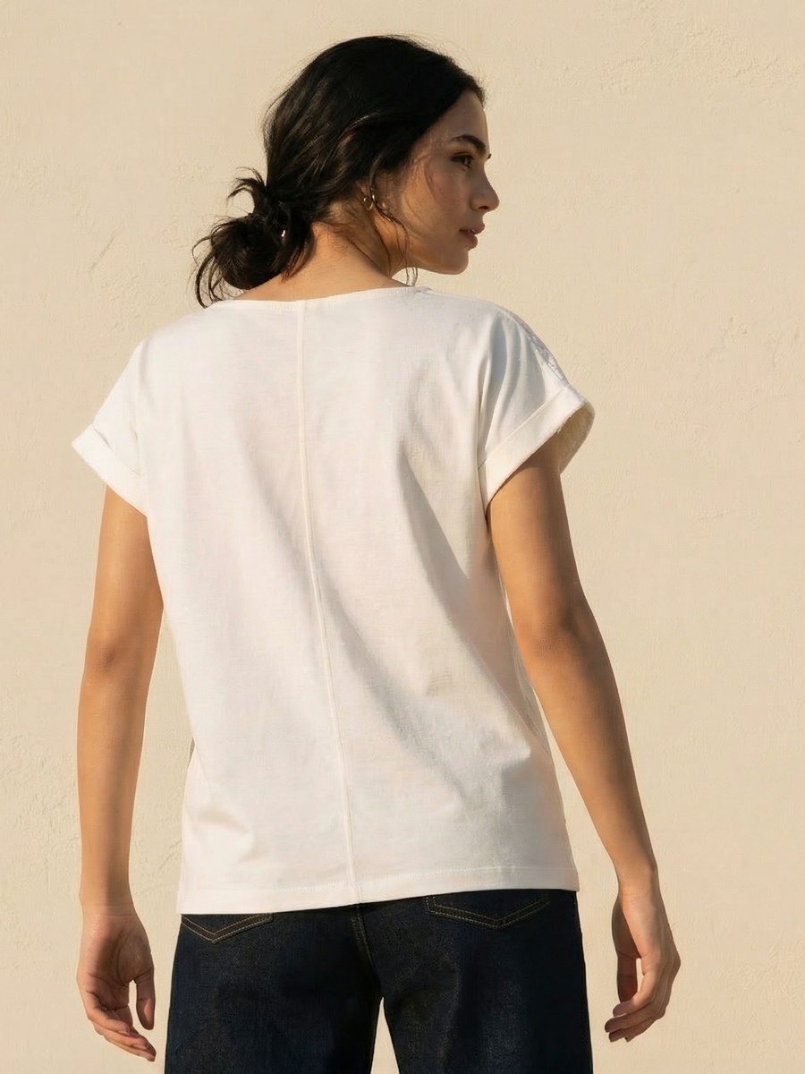 Top with Floral Embroidery