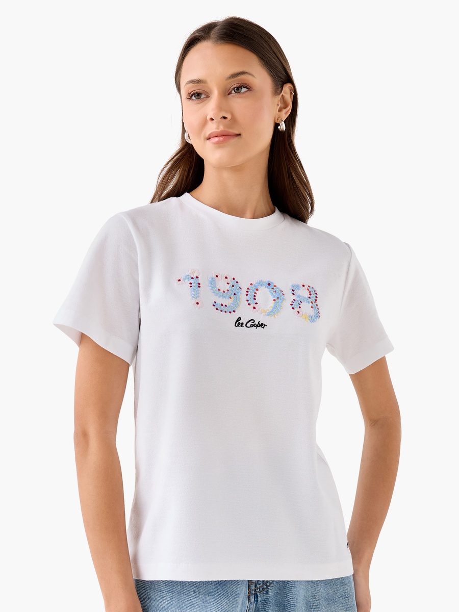 Cotton T-Shirt with Embroidery