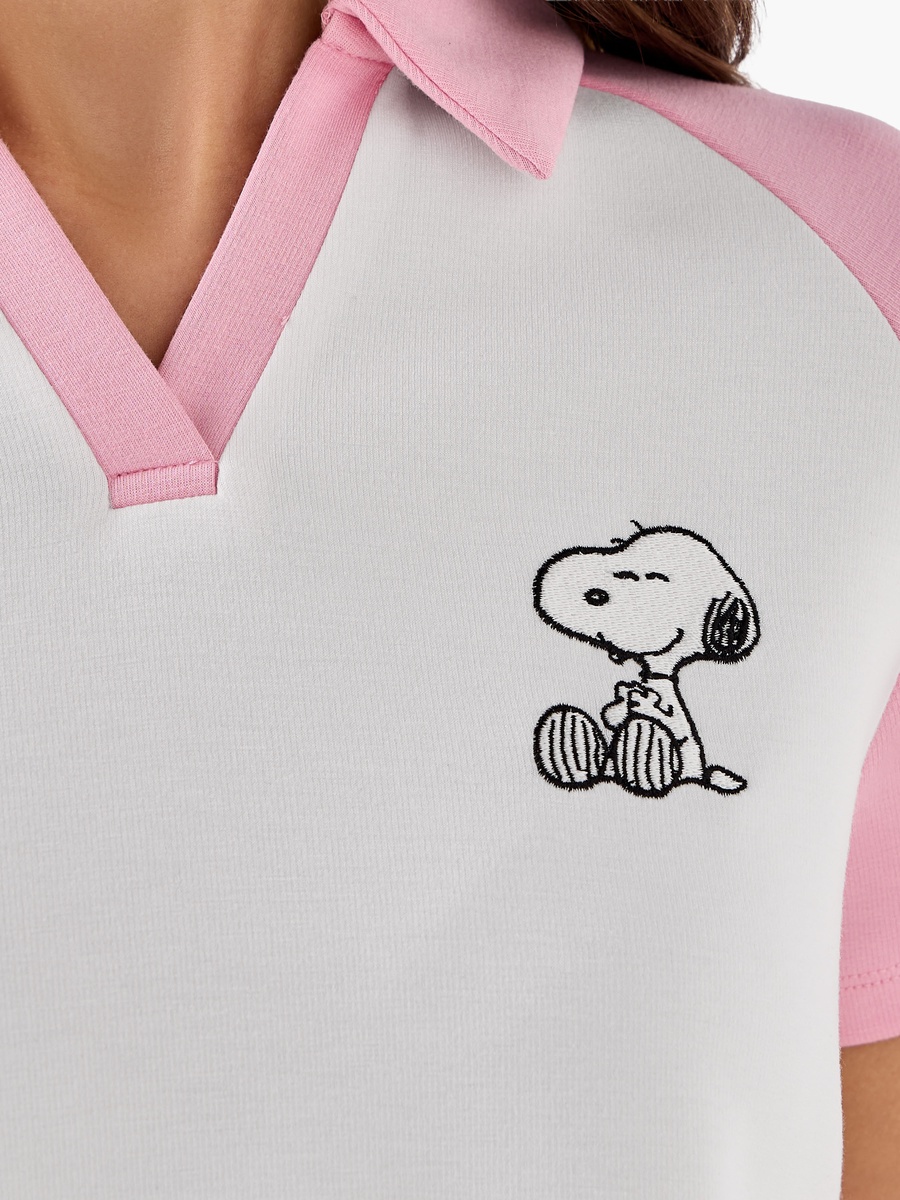 T-Shirt with Snoopy Embroidery