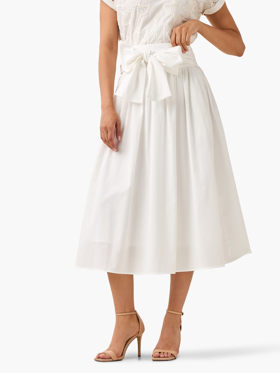 Midi A-Line Skirt with Tie-Up