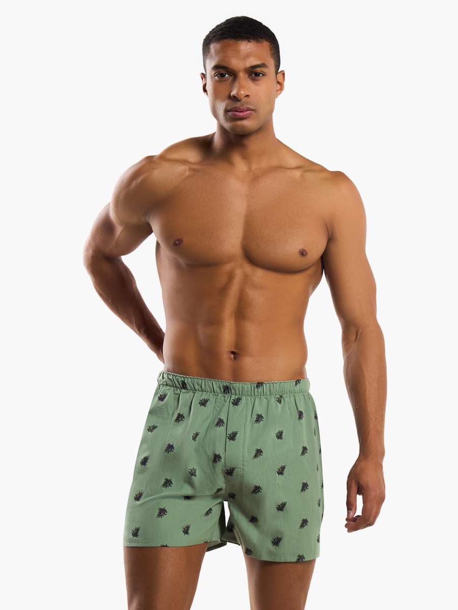 Men Printed Cotton Boxers - Pack of 2