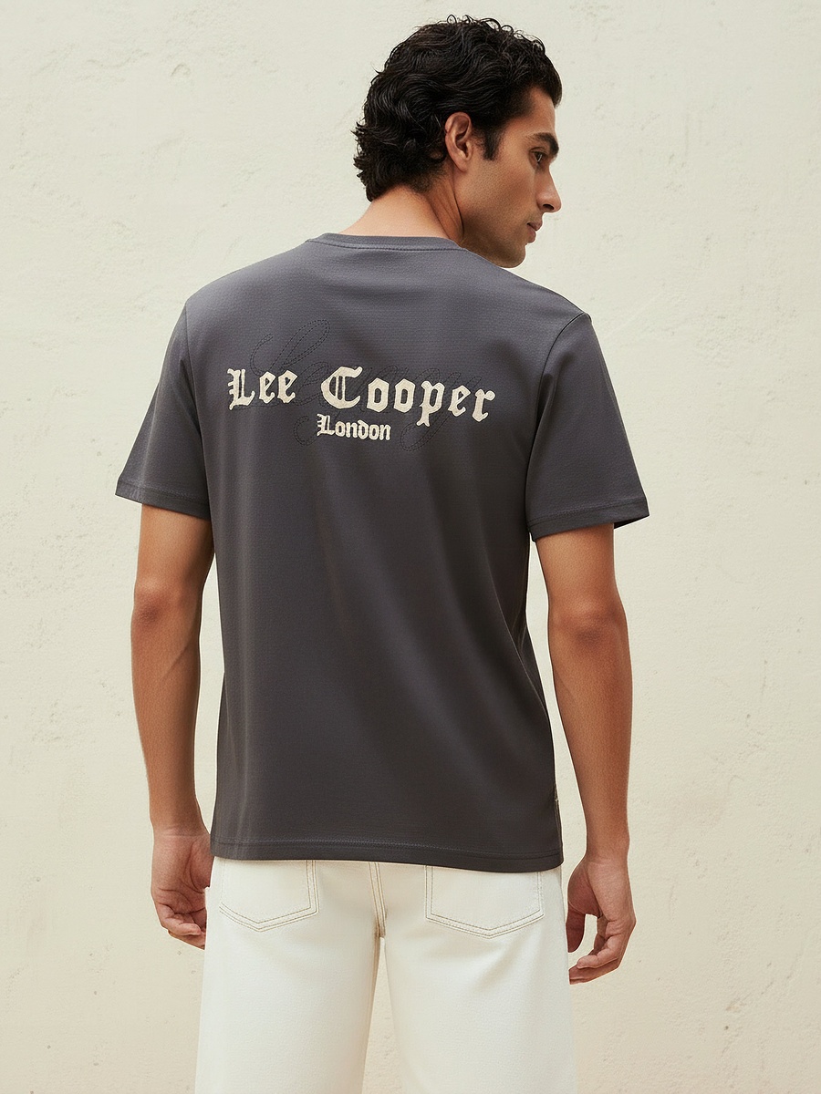 Men Regular Fit Crew Neck Short Sleeve Logo Print T-Shirt