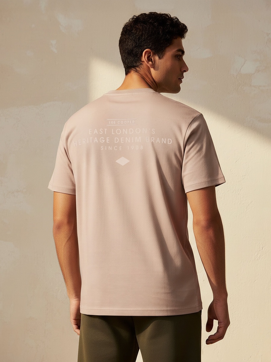 Men Regular Fit Crew Neck Short Sleeve Logo Print T-Shirt
