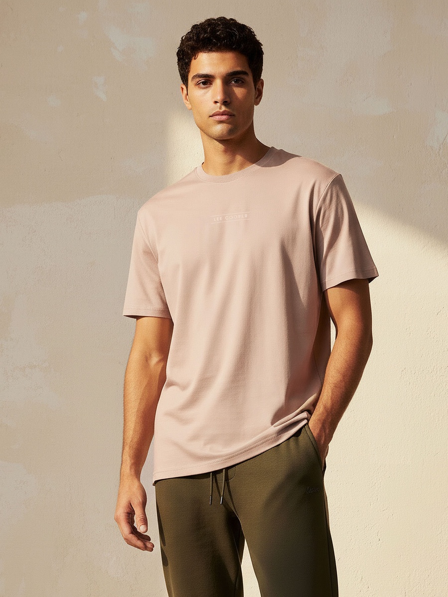 Men Regular Fit Crew Neck Short Sleeve Logo Print T-Shirt
