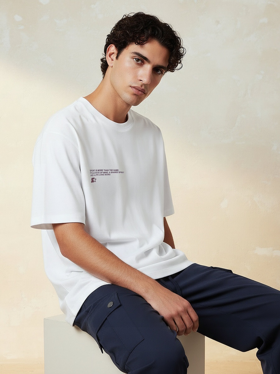Men Regular Fit Crew Neck Short Sleeves Printed T-Shirt