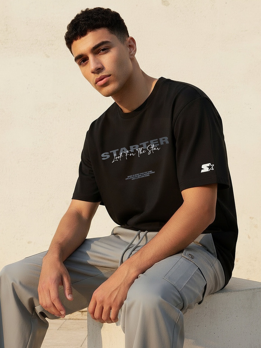 Men Regular Fit Crew Neck Short Sleeves Printed T-Shirt