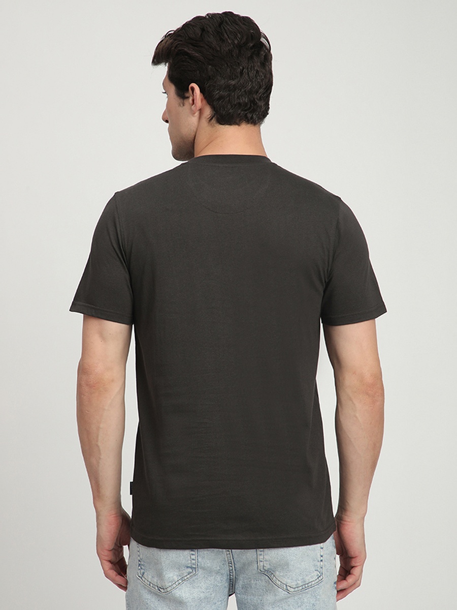 Men Black Club Logo Graphic T-Shirt