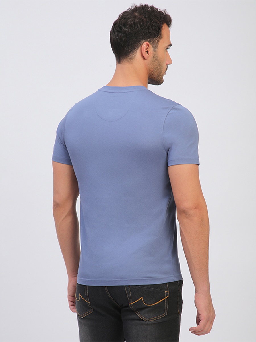 Men Blue Logo Graphic Club T-Shirt