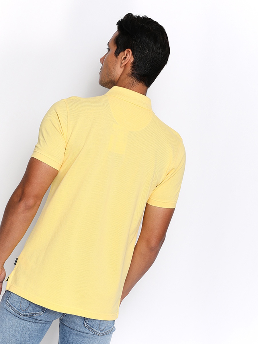 Men Yellow Cotton Polo