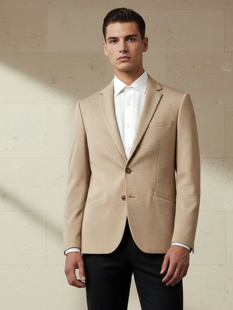 Men Slim Fit Notched Lapel Blazer