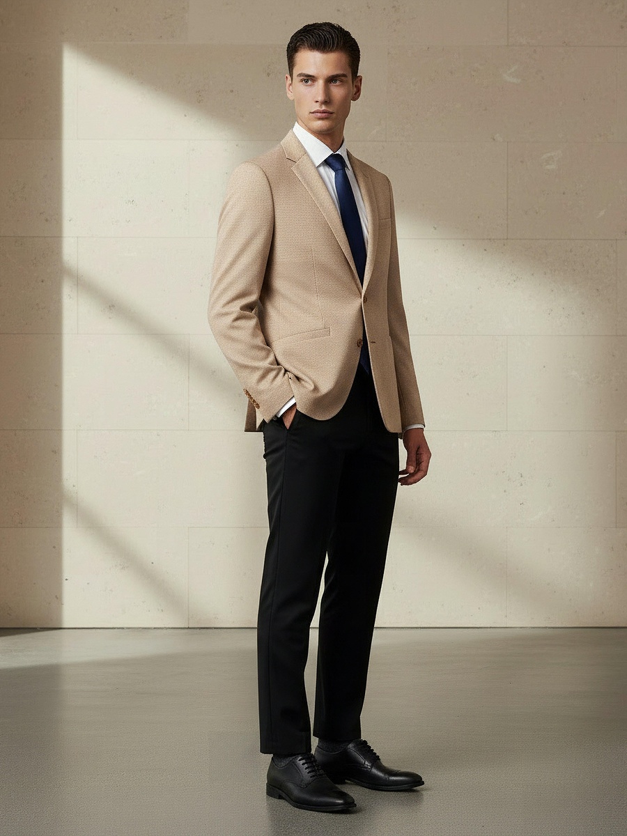 Men Slim Fit Notched Lapel Blazer