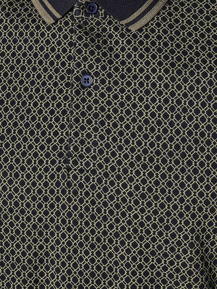 Men Short Sleeves Textured Polo T-Shirt