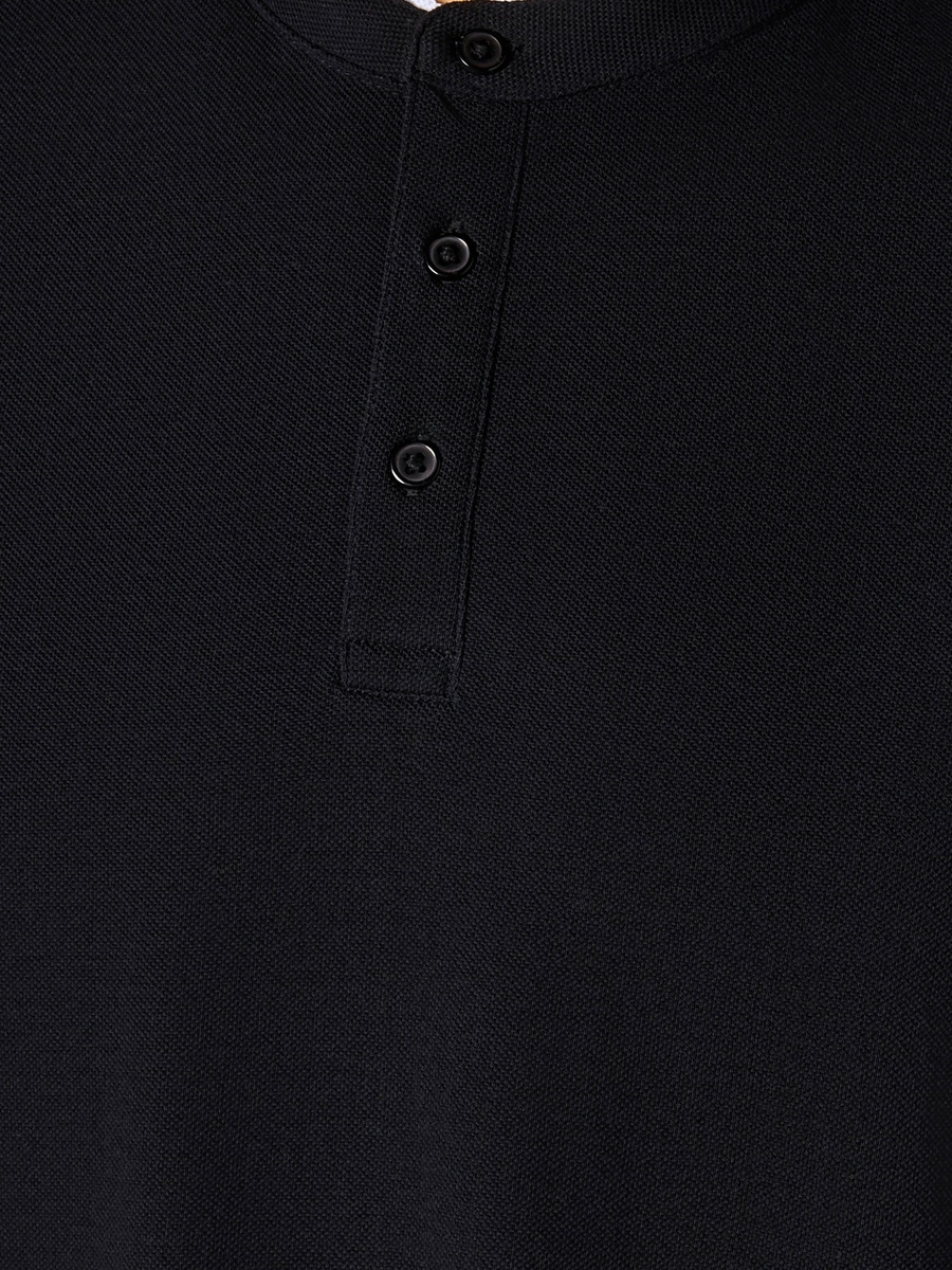 Men Short Sleeves Mandarin Collar Polo T-Shirt