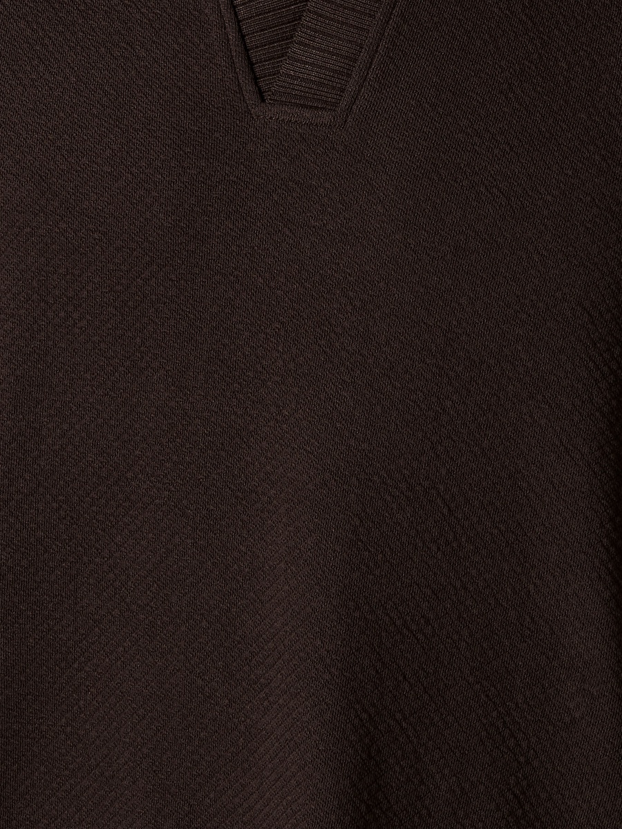 Men Short Sleeves Johnny Collar Jacquard Polo T-Shirt