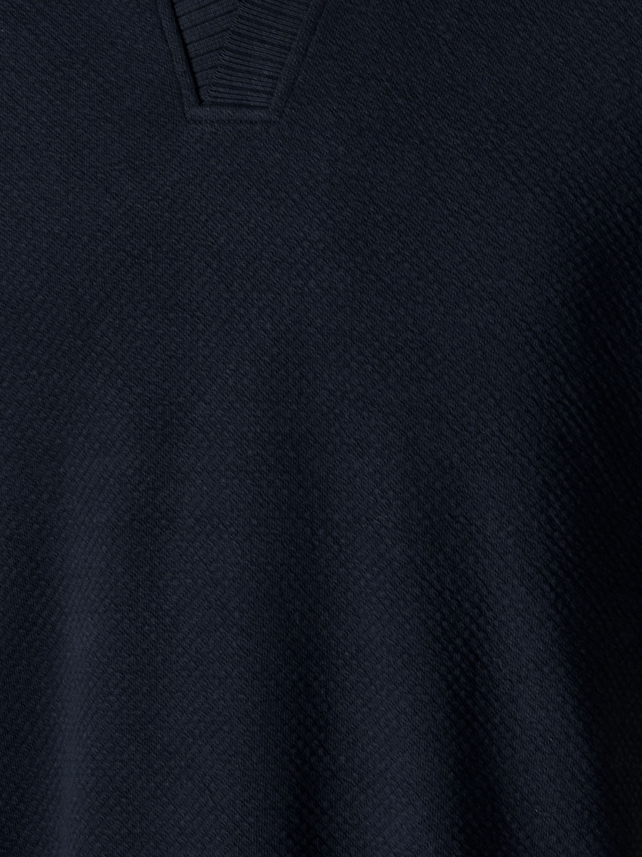 Men Short Sleeves Johnny Collar Jacquard Polo T-Shirt
