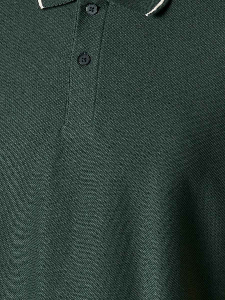Men Short Sleeves Tipping Detail Polo T-Shirt