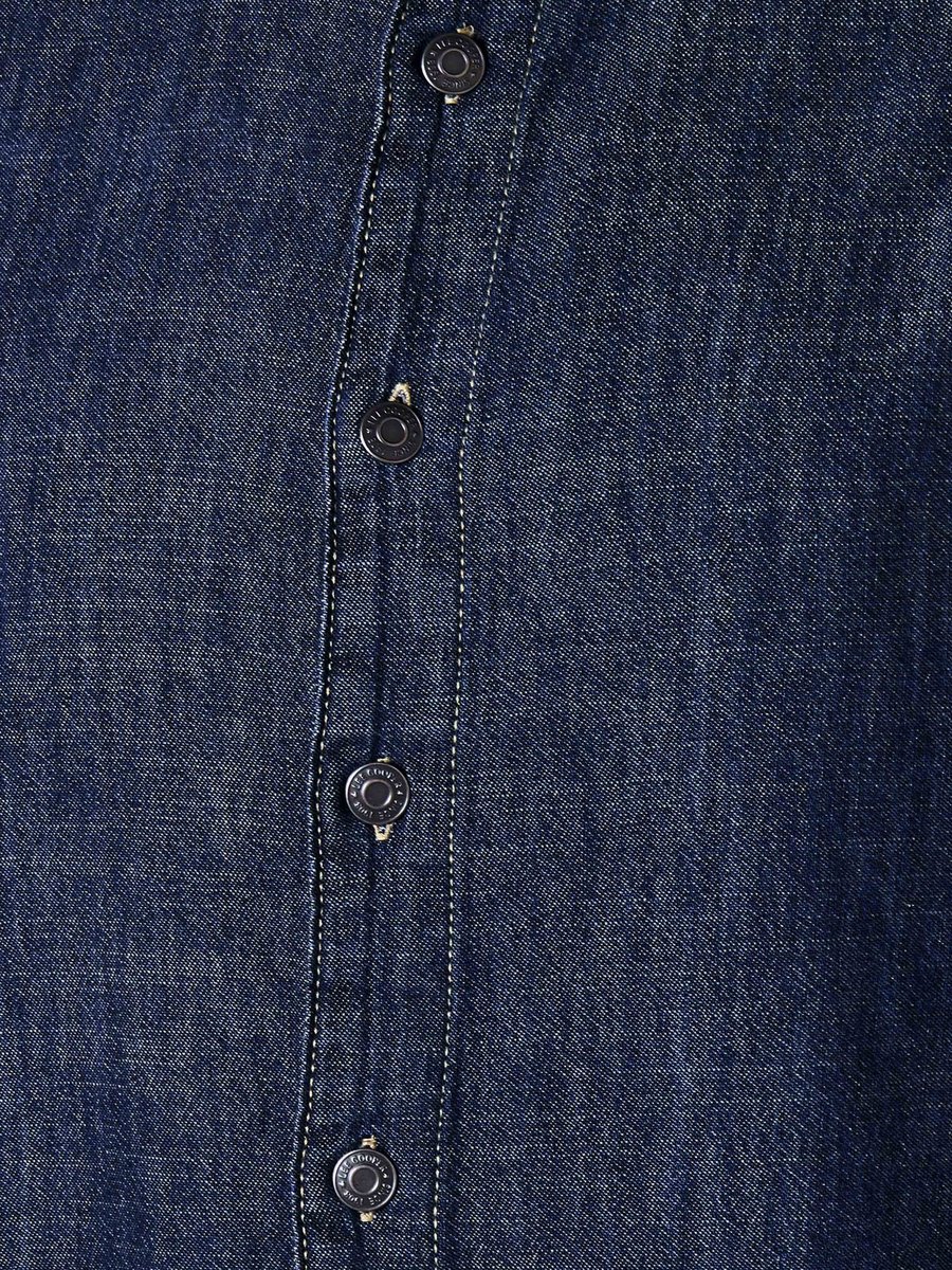 Men Regular Fit Collared Denim Long Sleeves Shirt