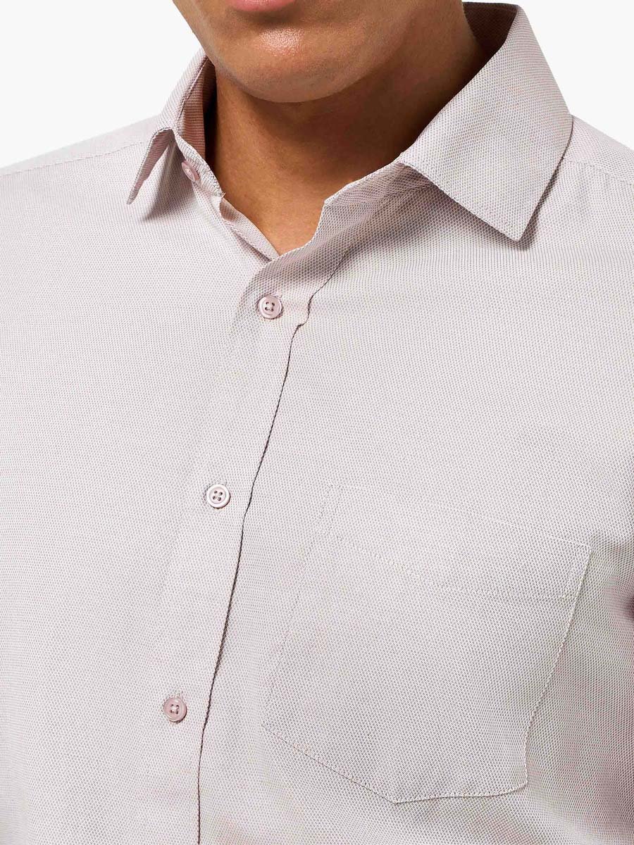 Men Regular Fit Collared Textured Long Sleeve Shirt