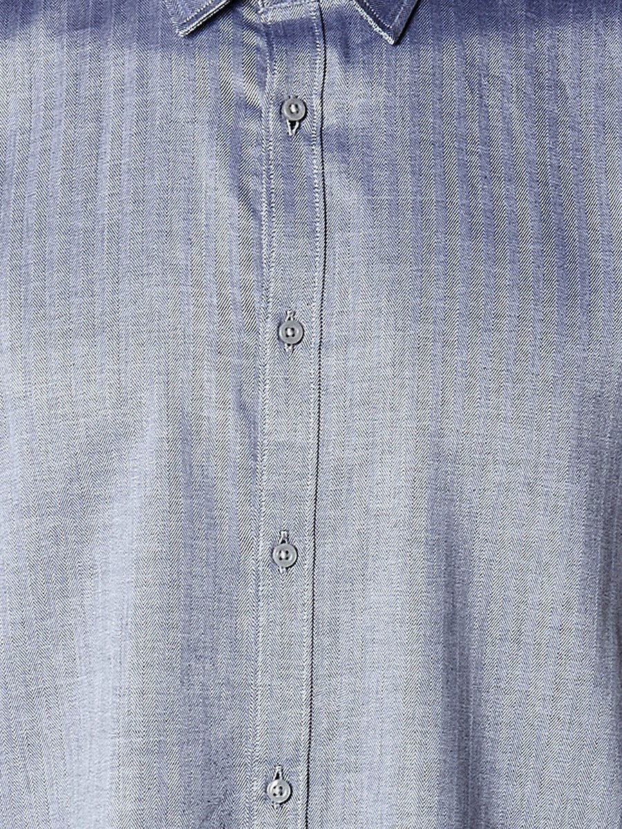 Men Regular Fit Collared Striped Long Sleeve Shirt
