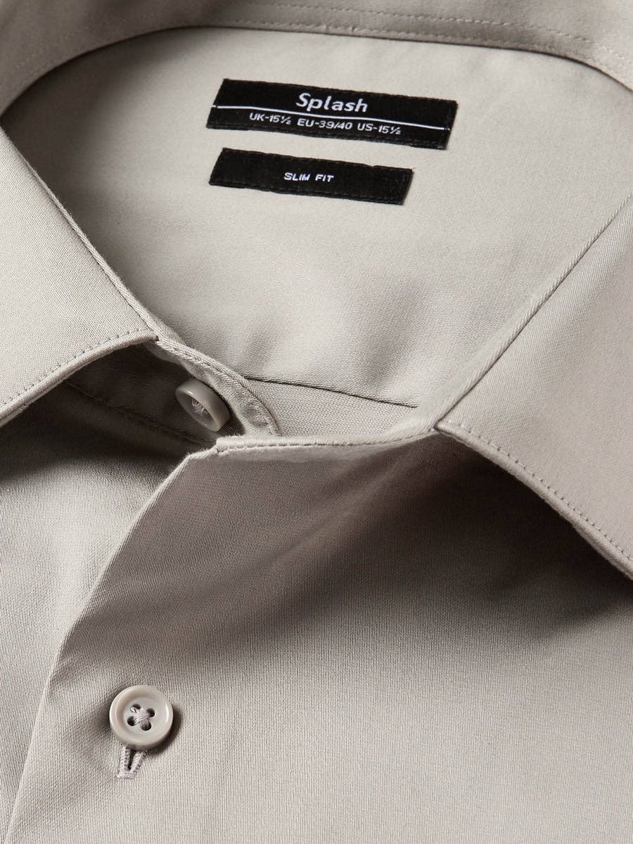 Men Slim Fit Collared Short Sleeve Shirt