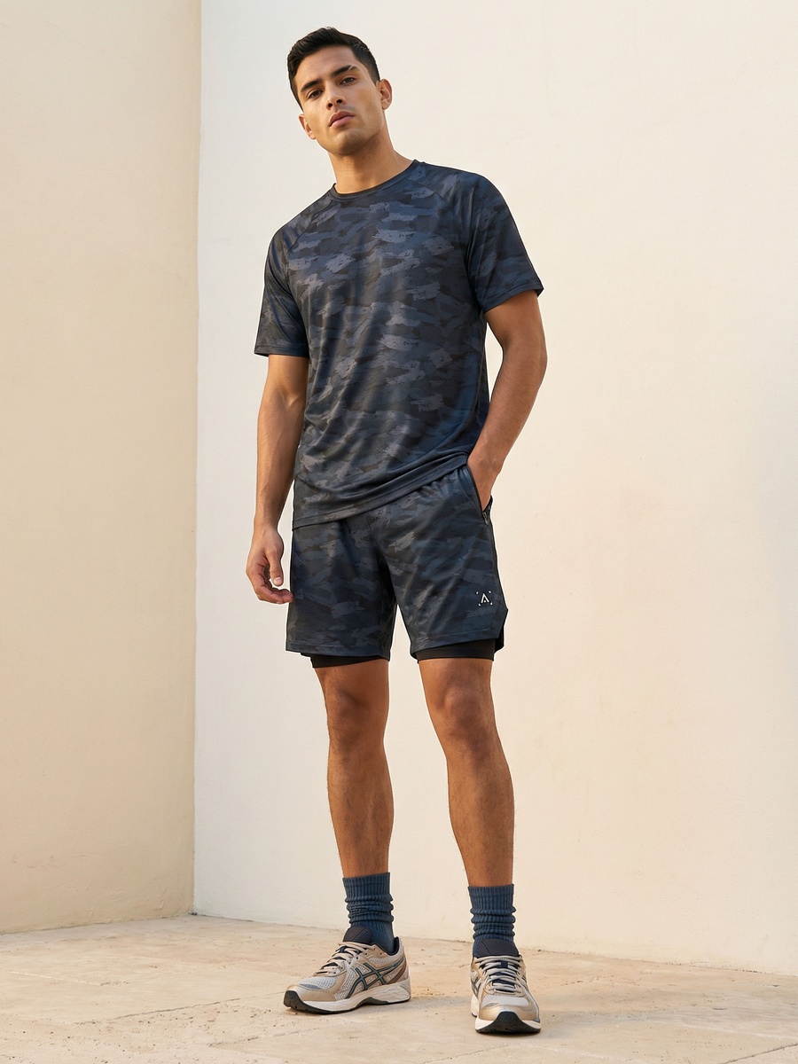 Men 2 Way Stretch Running Shorts