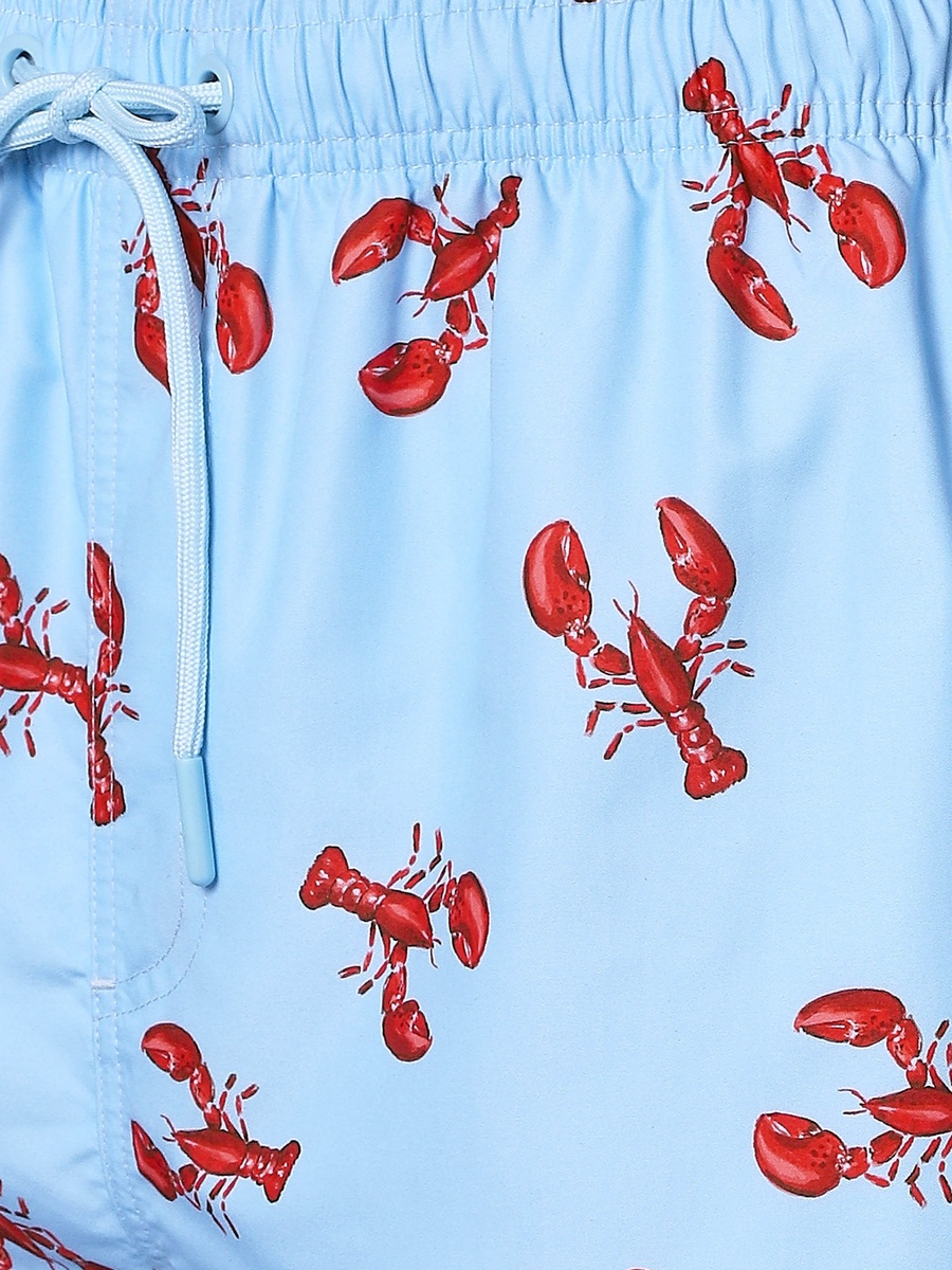 Men Lobster Print Swim Shorts
