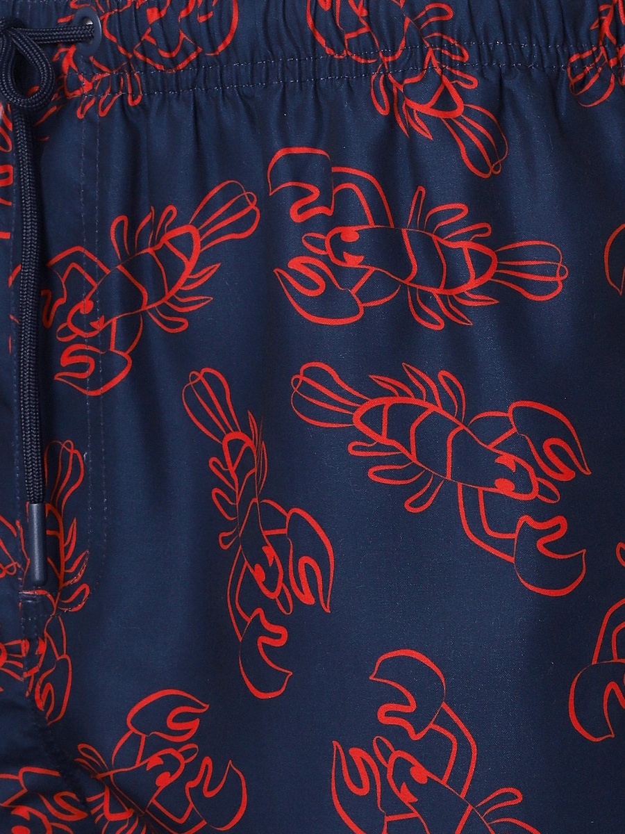 Men Lobster Print Swim Shorts