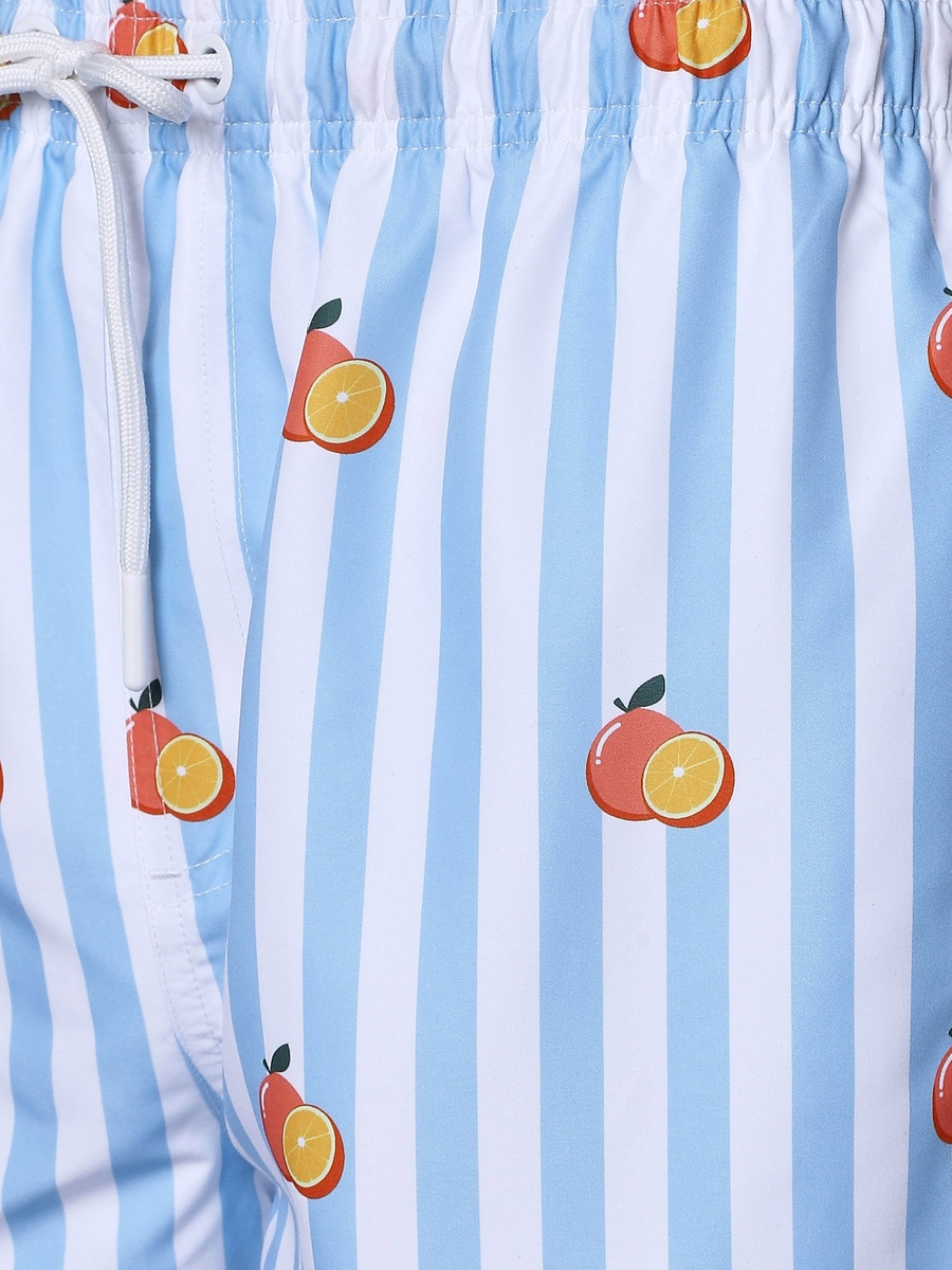 Men Striped Swim Shorts