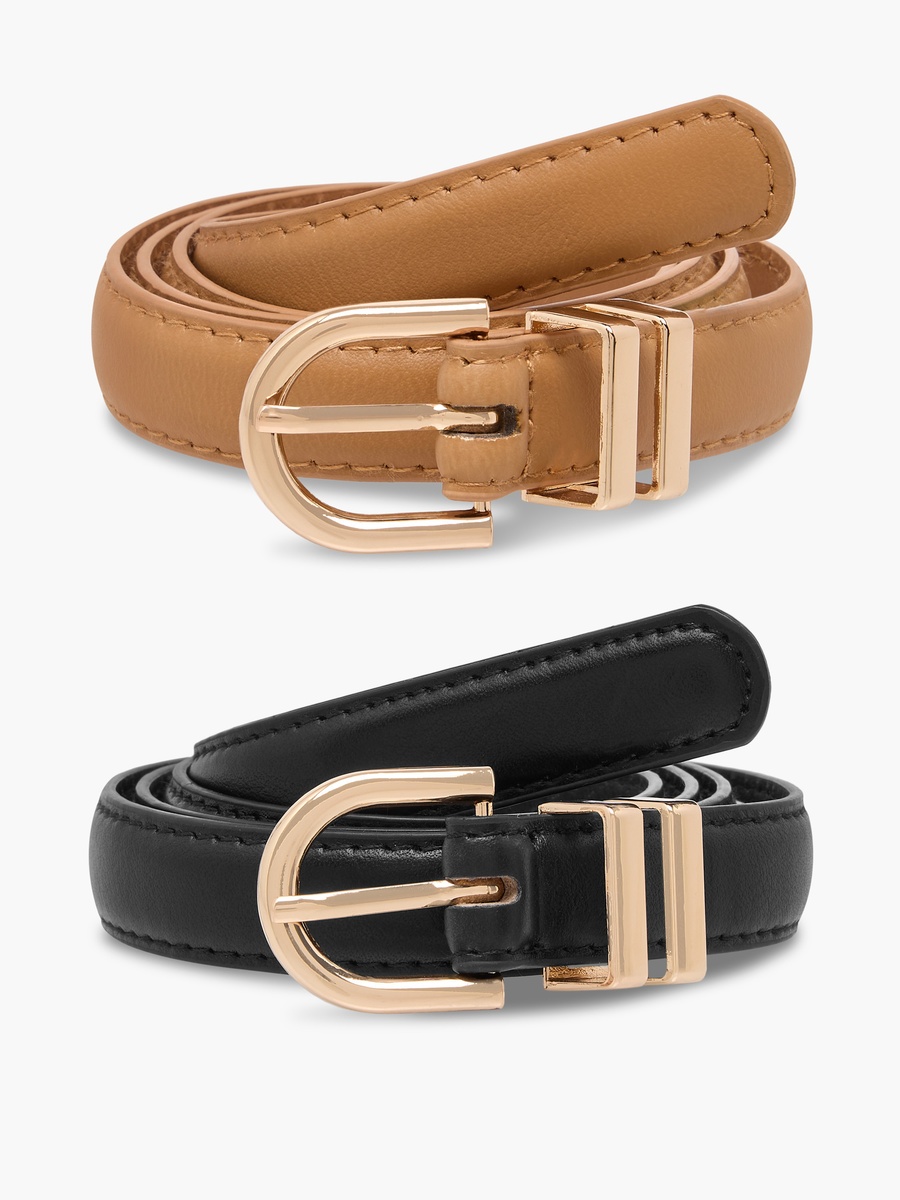 Pack of 2 Belt with Pin Buckle Closure