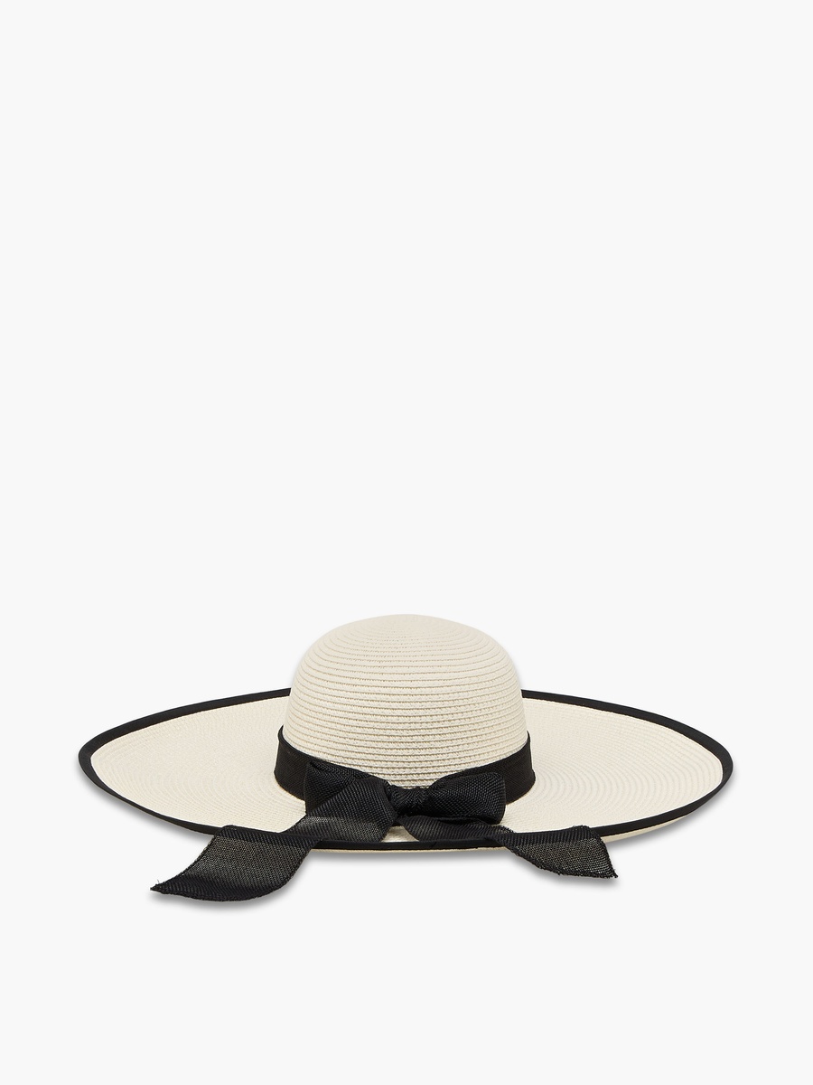 Wide Brim Hat with Contrast Bow
