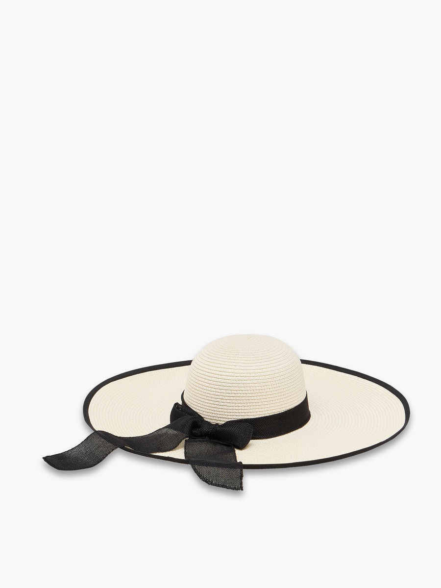 Wide Brim Hat with Contrast Bow