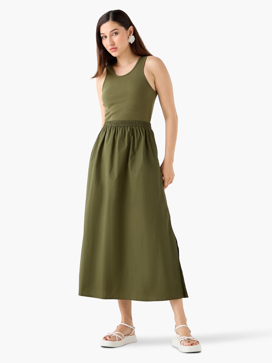 Ribbed Maxi Dress with Pockets