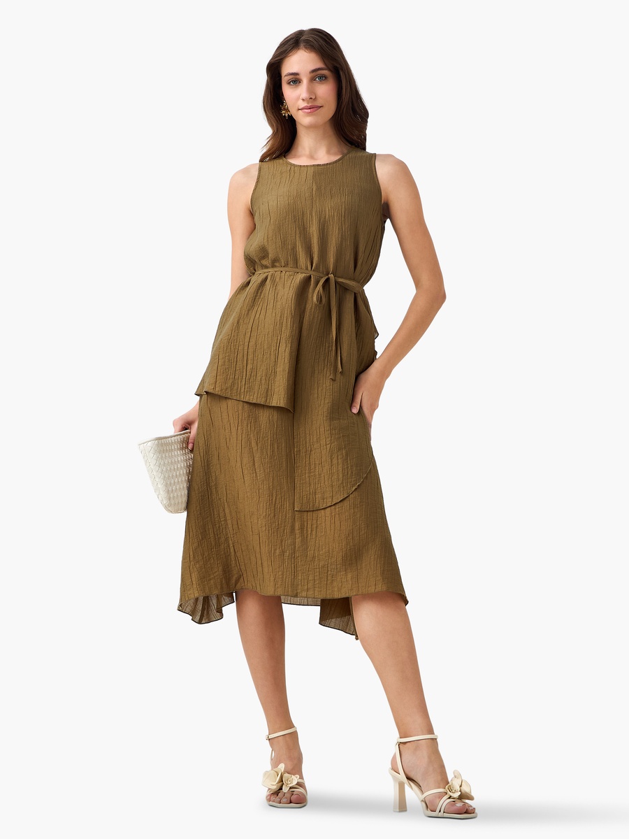 Relaxed Fit Asymmetrical Dress with Belt