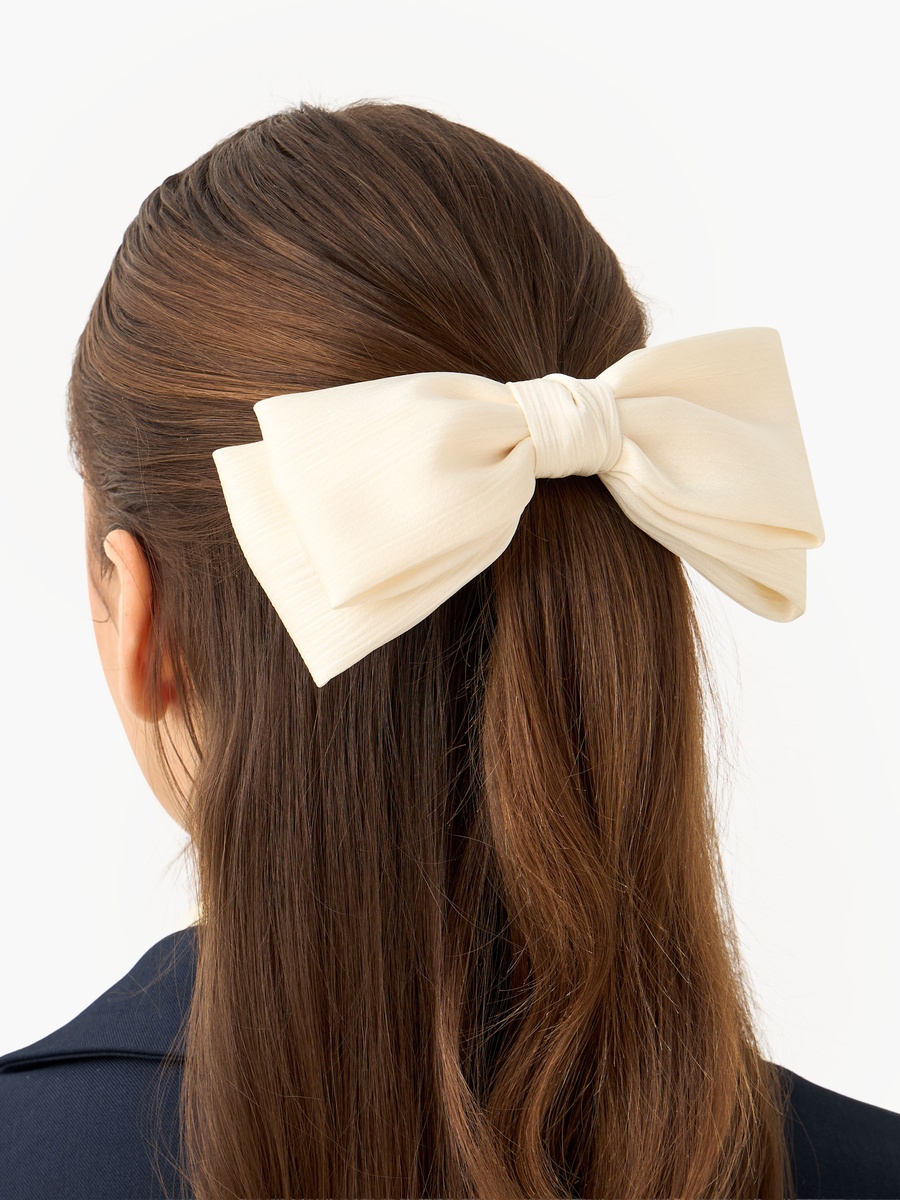 Pack of 2 Bow Barrette Hair Clip with Texture