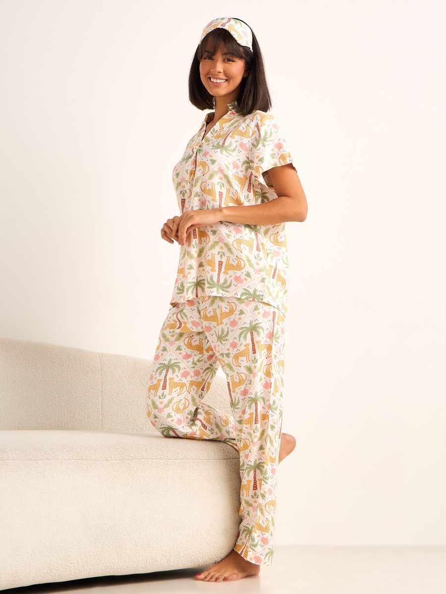 Viscose Pyjama Set ith Top and Trousers