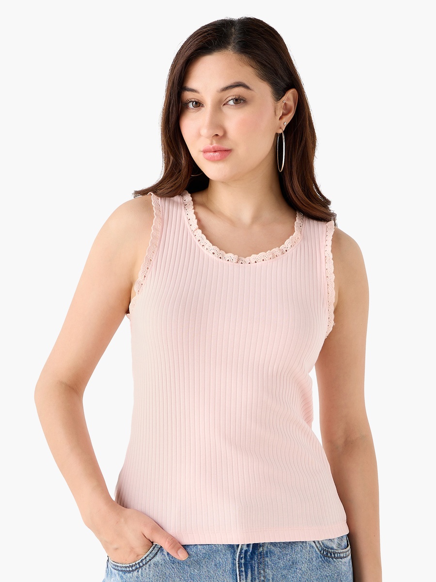 Tank Top with Ribbed Texture
