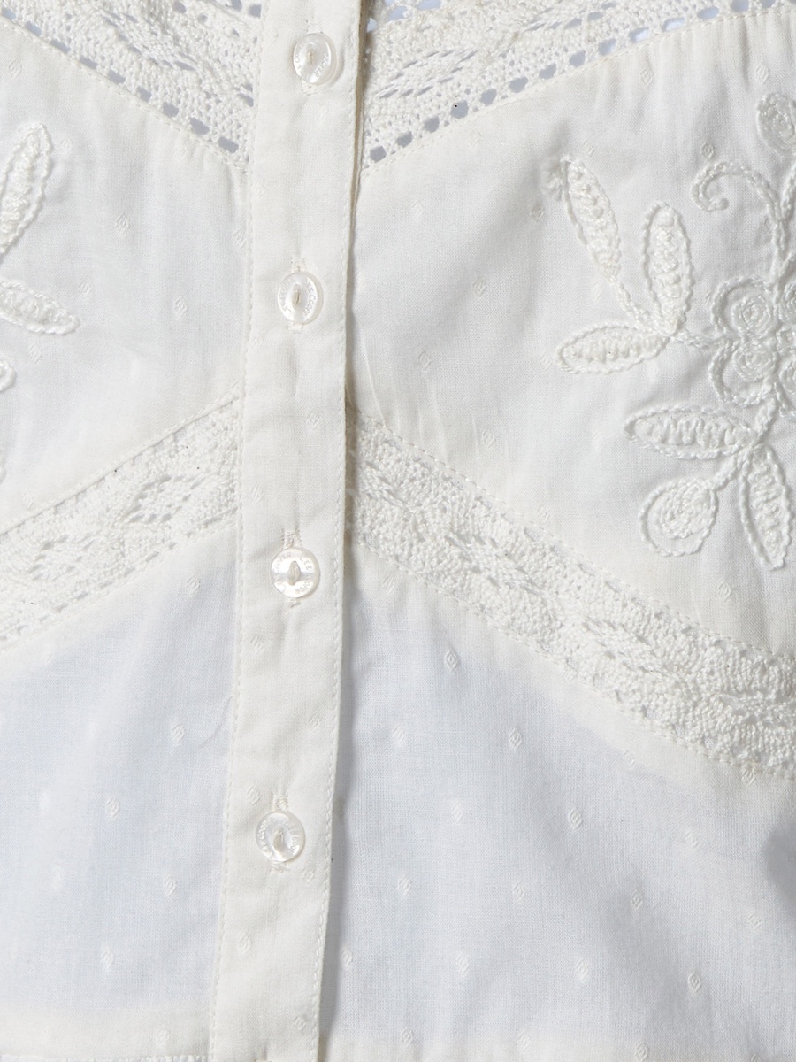 Cotton Peplum Top with Embroidered Detail