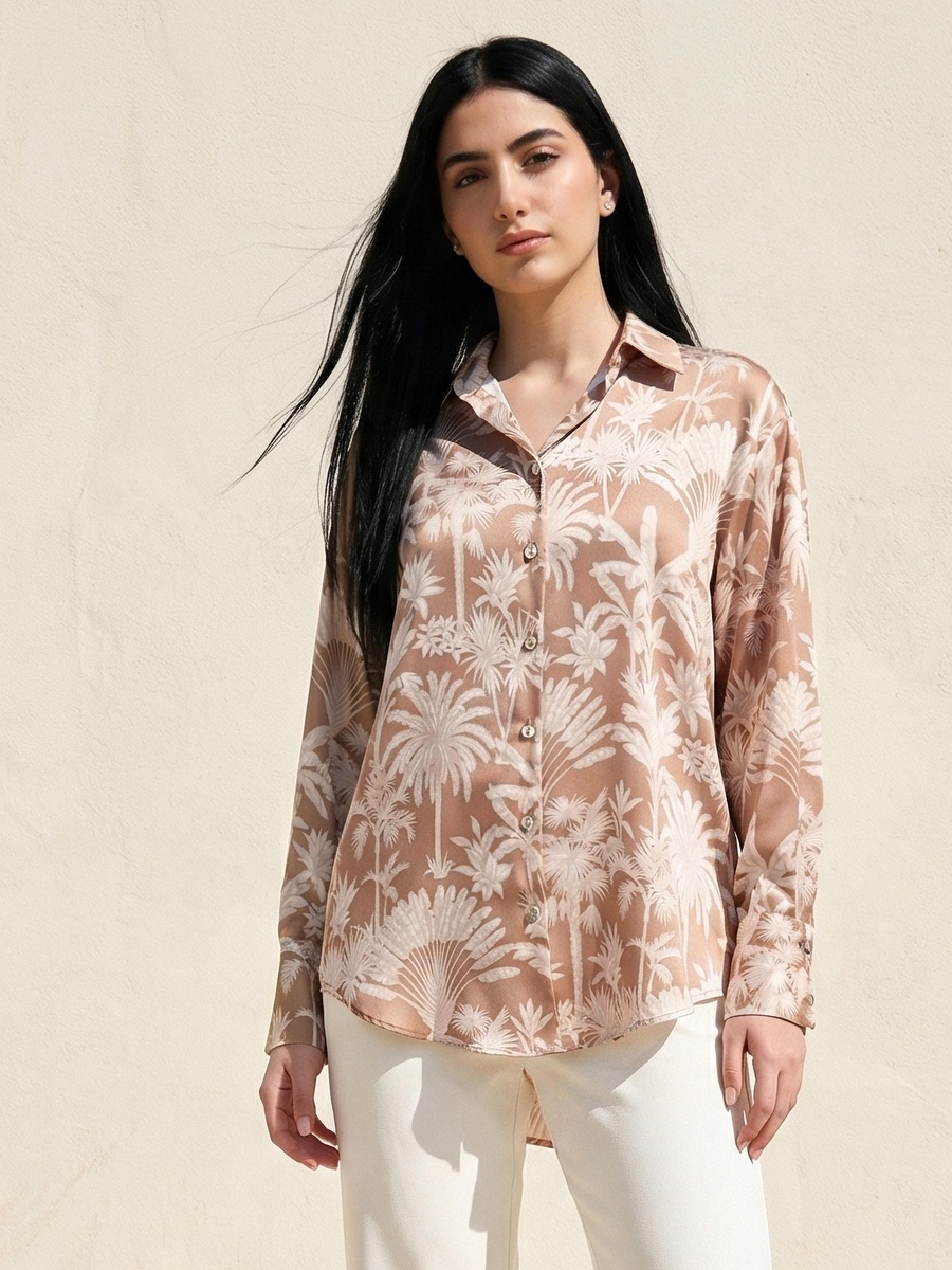 Satin Shirt with Long Sleeves