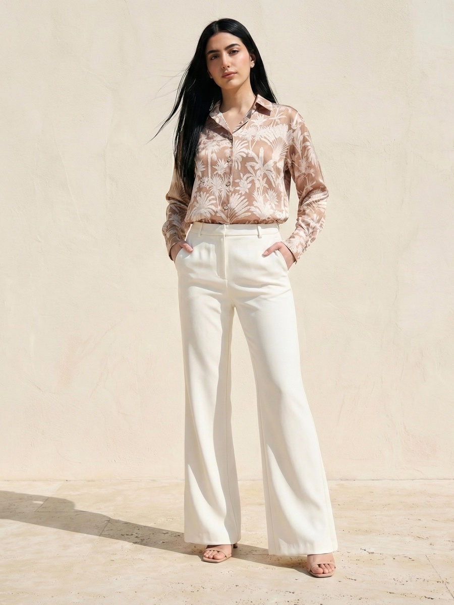 Satin Shirt with Long Sleeves